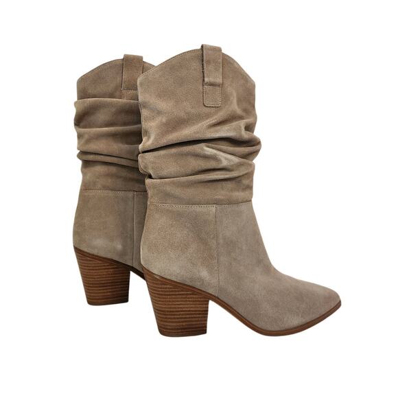 New Nine West Kadon Tan Suede Western Style Slouchy Boot 9.5M - Picture 2 of 9